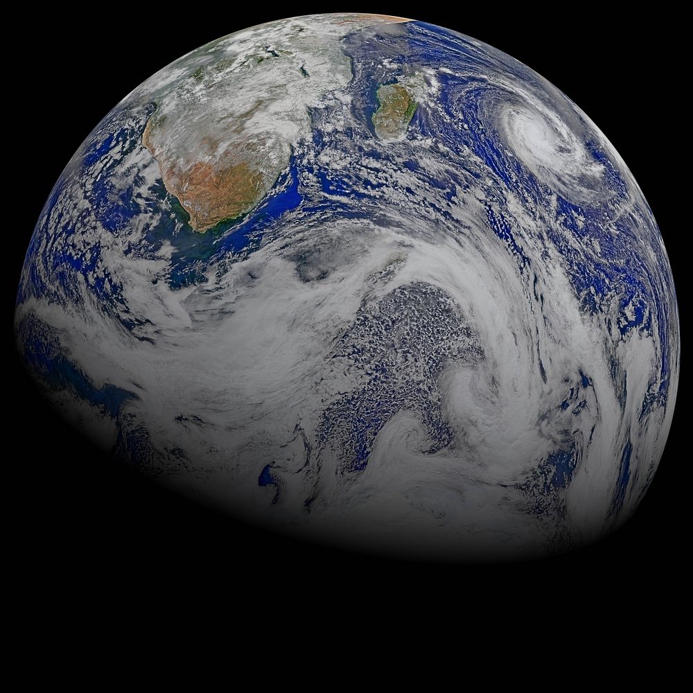 Planet Earth, satellite photo. View public domain image source here