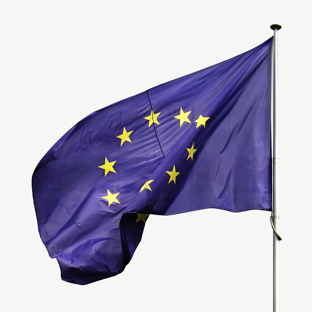 European Union flag collage element psd