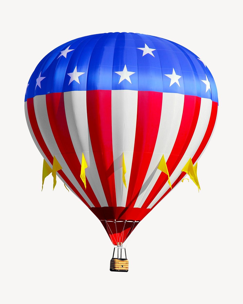 USA flag hot air balloon isolated design
