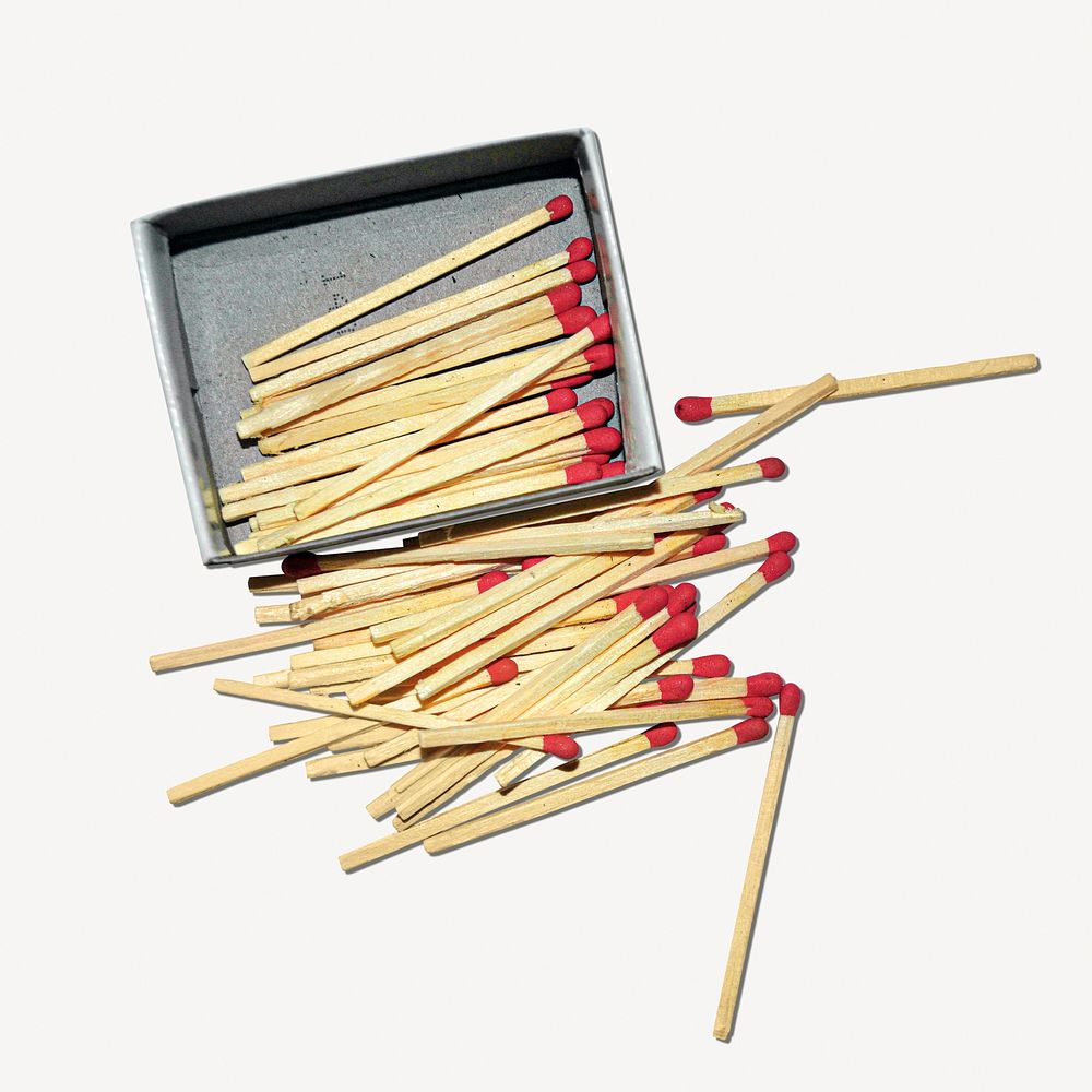 Wooden match stick isolated psd