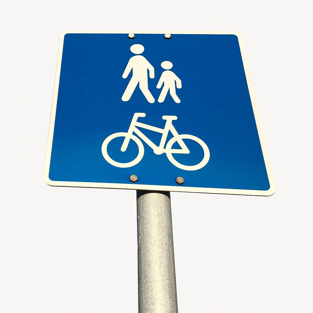Pedestrian traffic sign isolated image on white