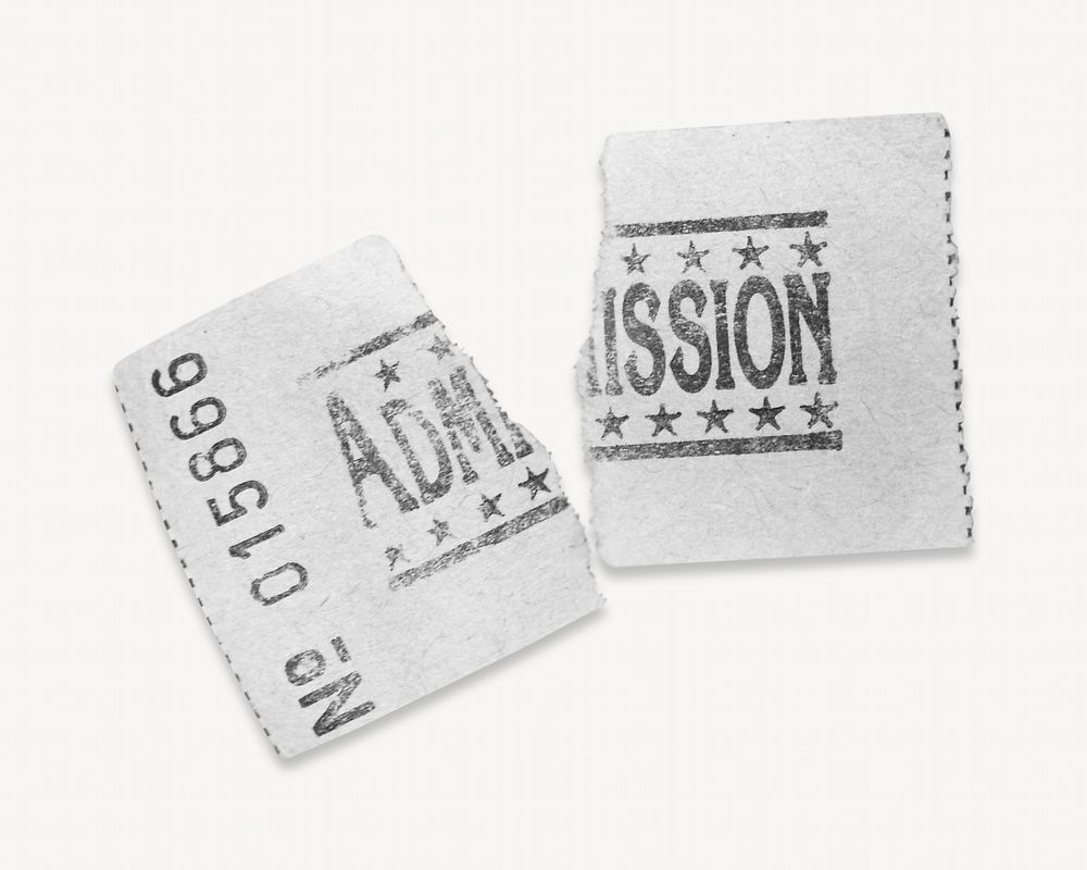 Ripped old admission stamp  image