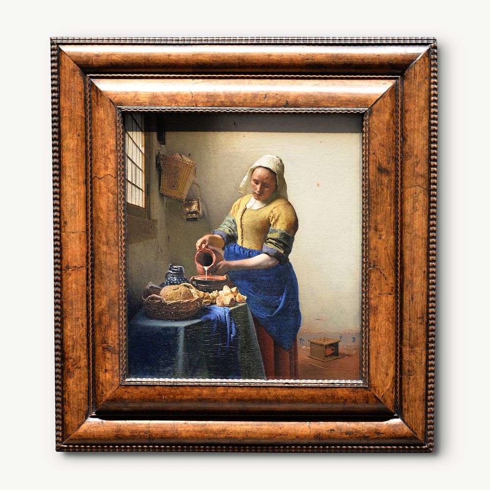 The Milkmaid by Vermeer collage element psd