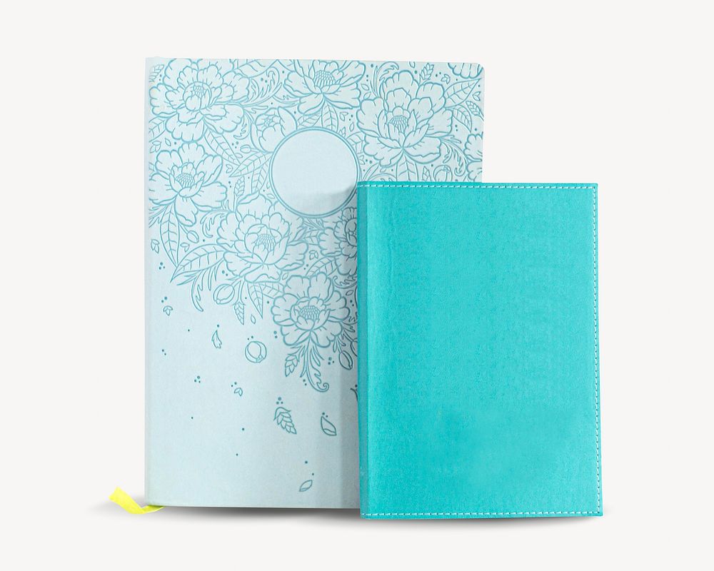 Decorative notebooks isolated image on white