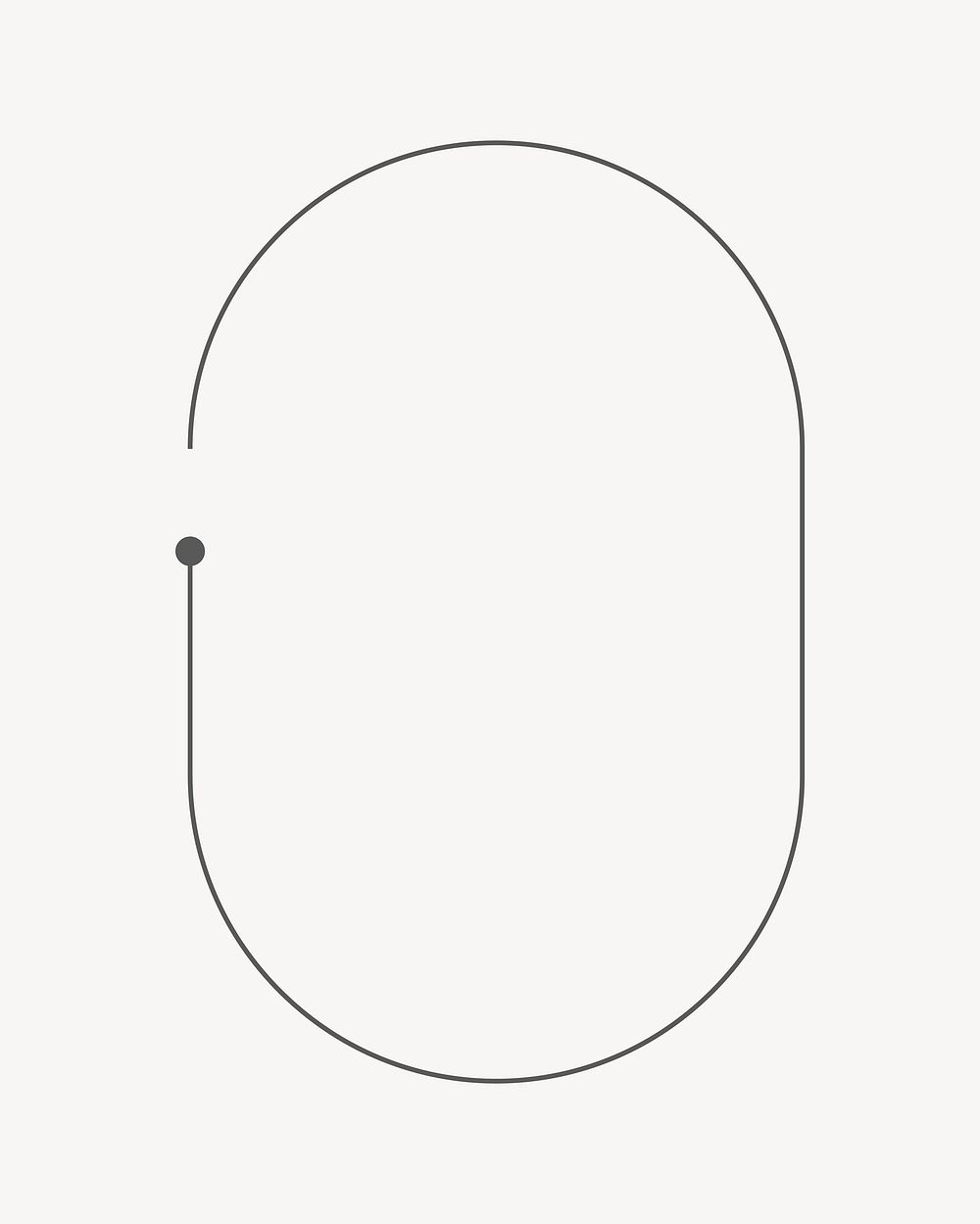 Minimal oval line art frame vector