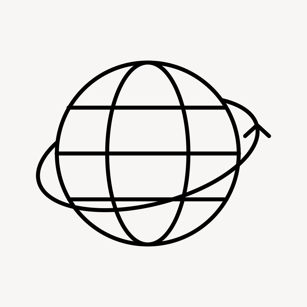 Grid globe icon, business graphic vector