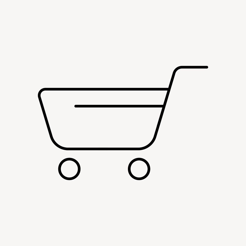 Shopping cart icon, line art design vector