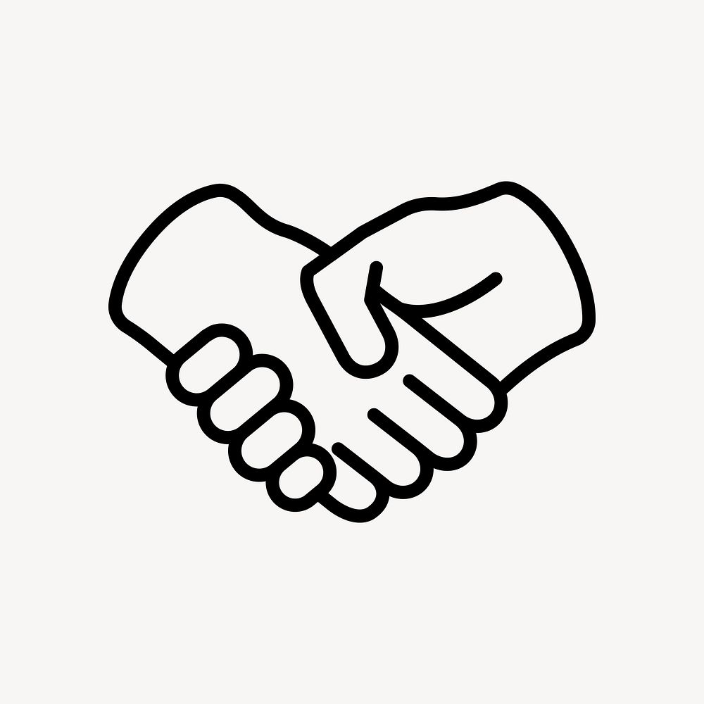 Handshake icon, business graphic vector