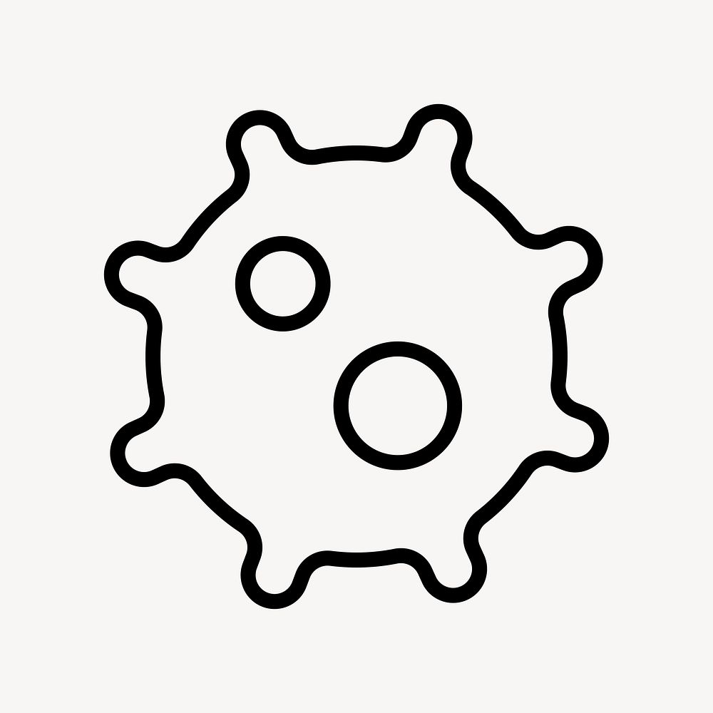 Covid-19 ultrastructure icon, line art graphic vector