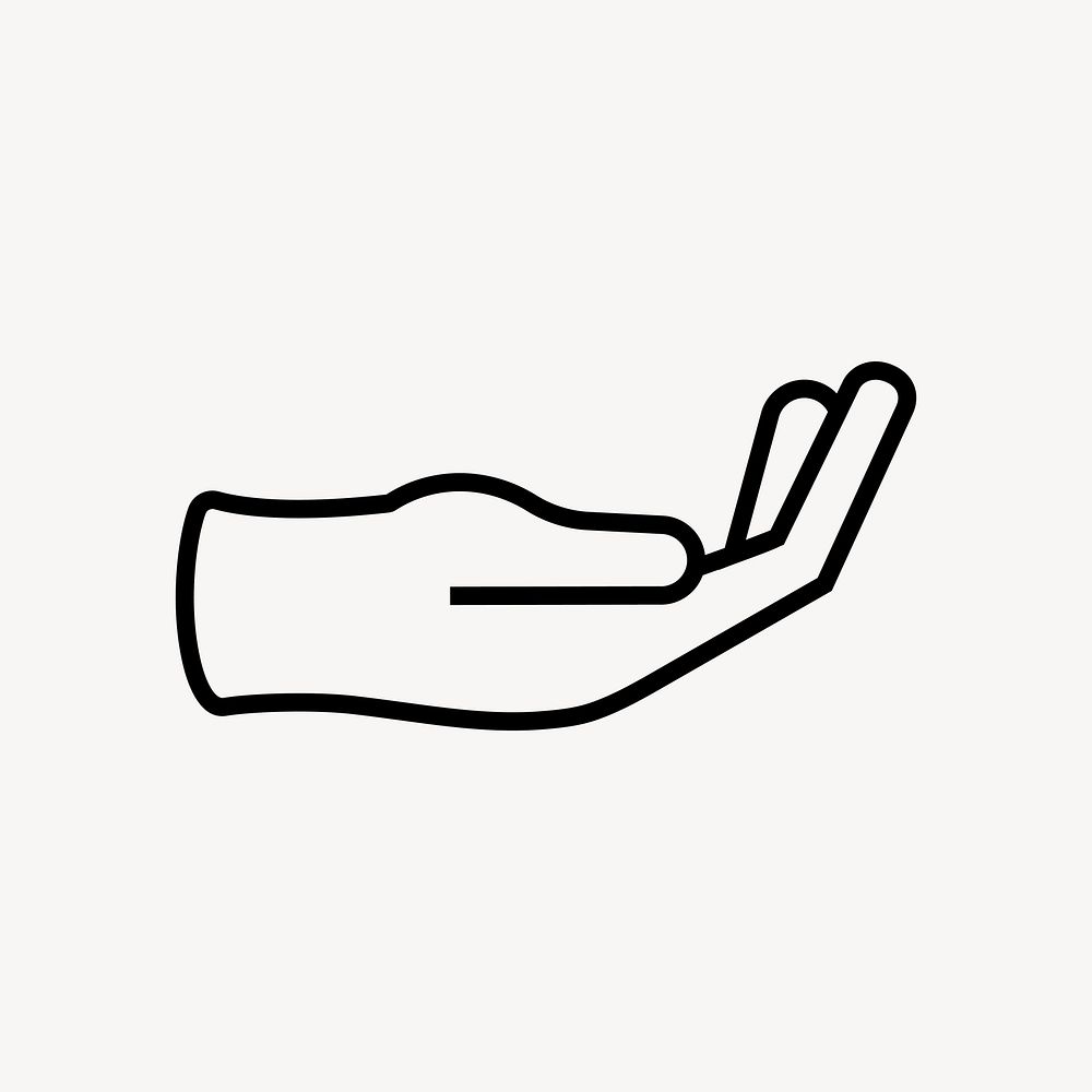 Helping hand icon, charity graphic vector