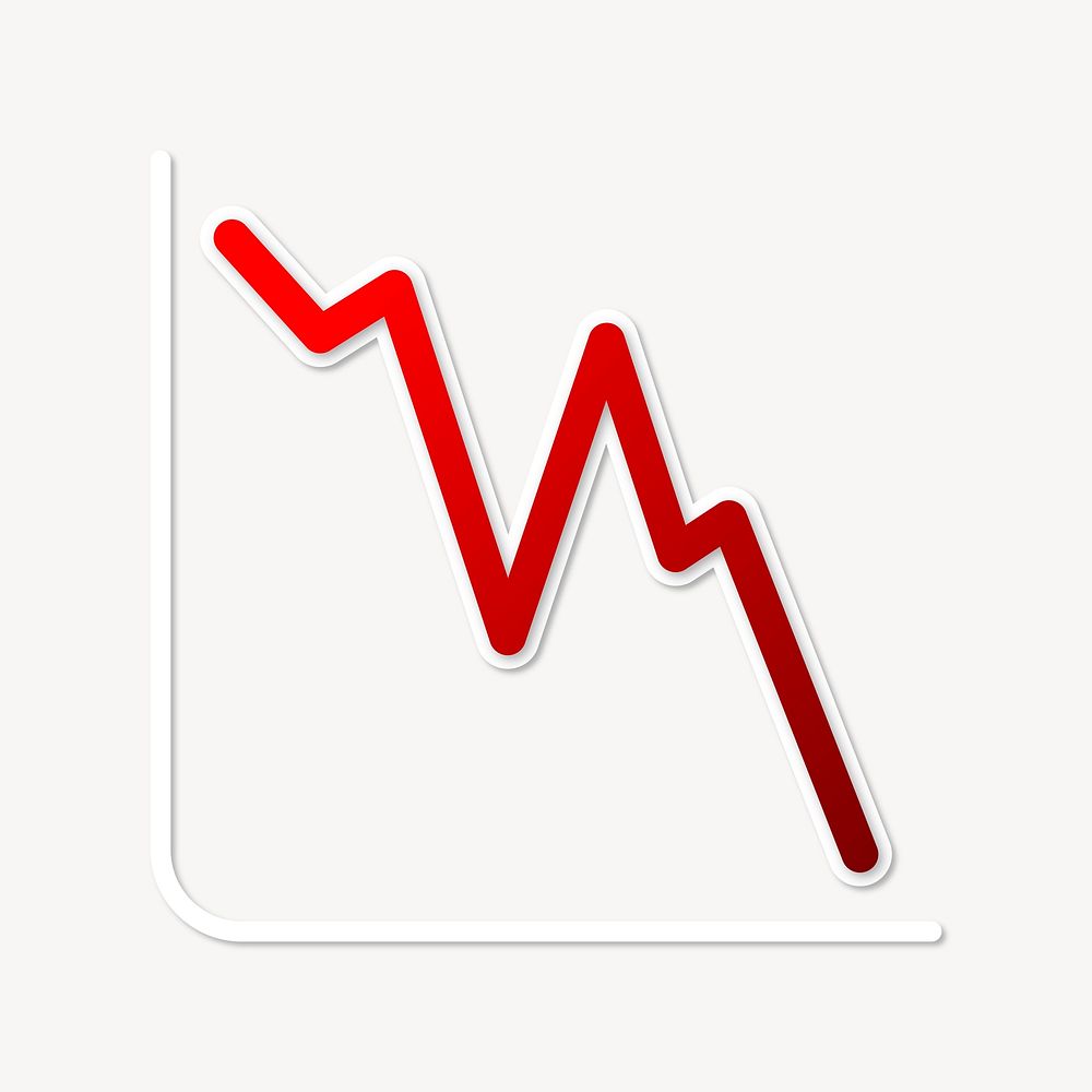 Falling line graph icon vector