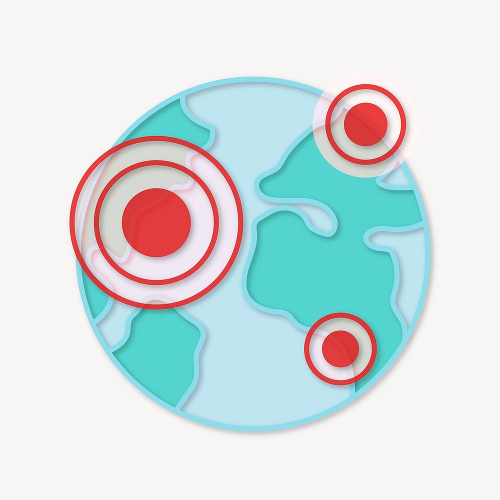 Global pandemic icon, health graphic vector