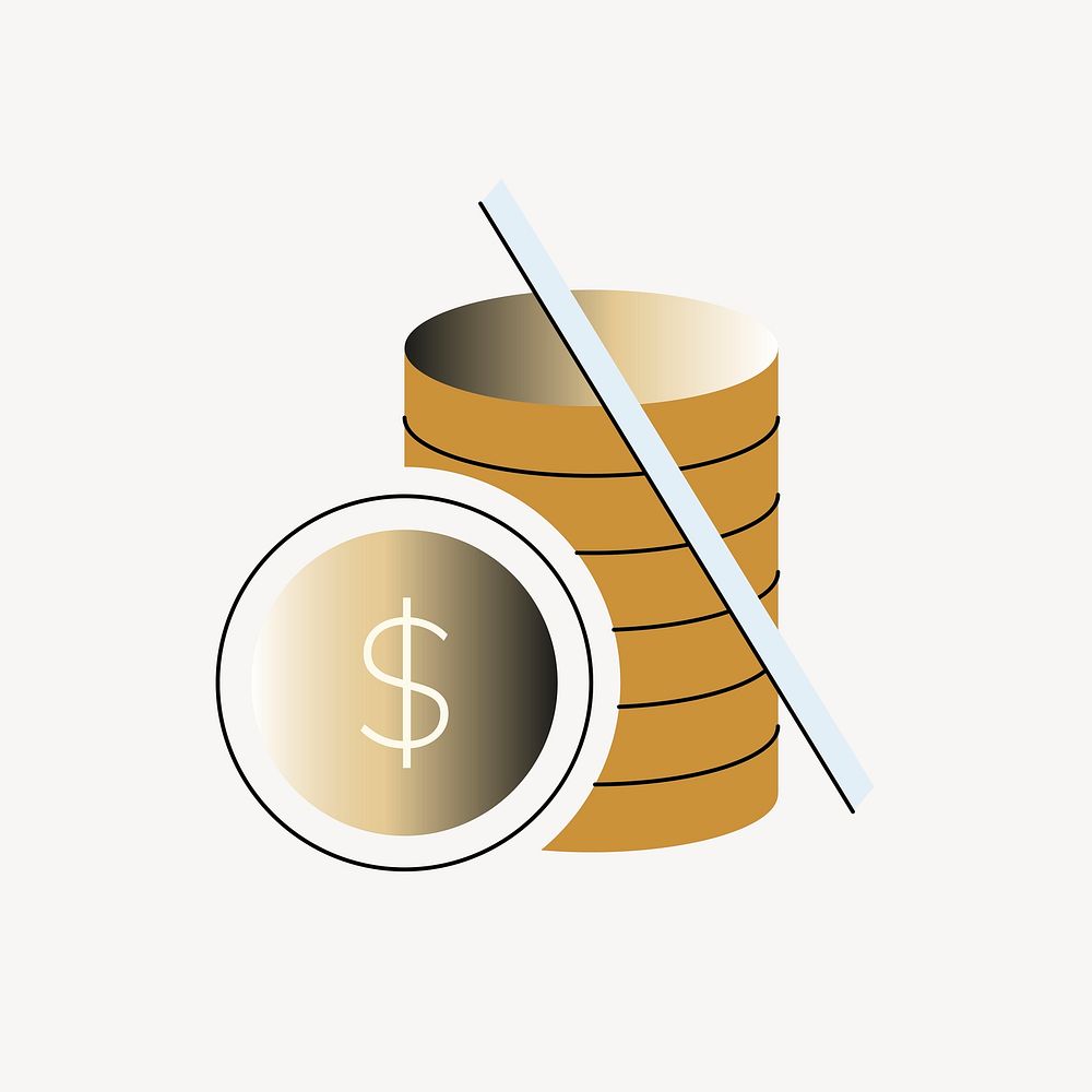 Stacked dollar coins vector