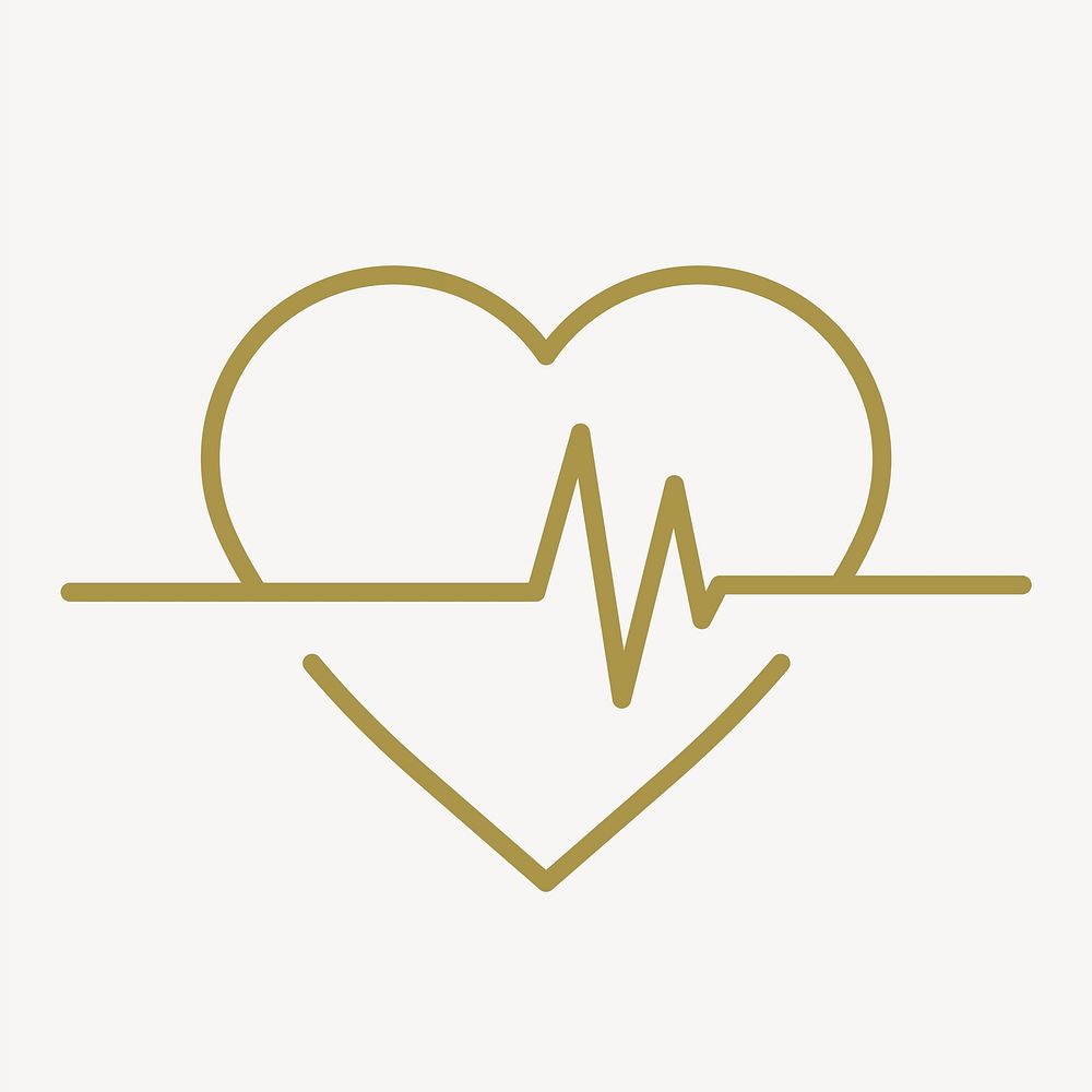 Beating heart icon, health graphic vector