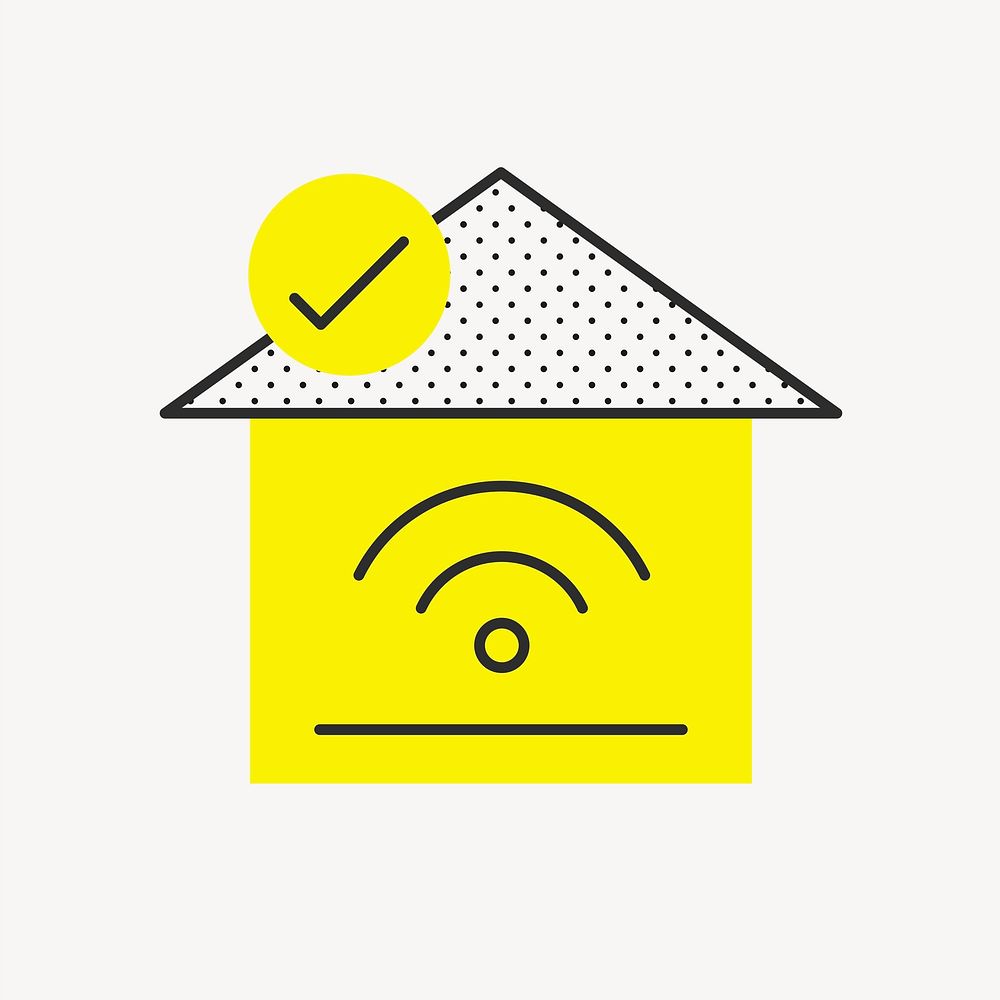 Home wi-fi icon, internet graphic vector