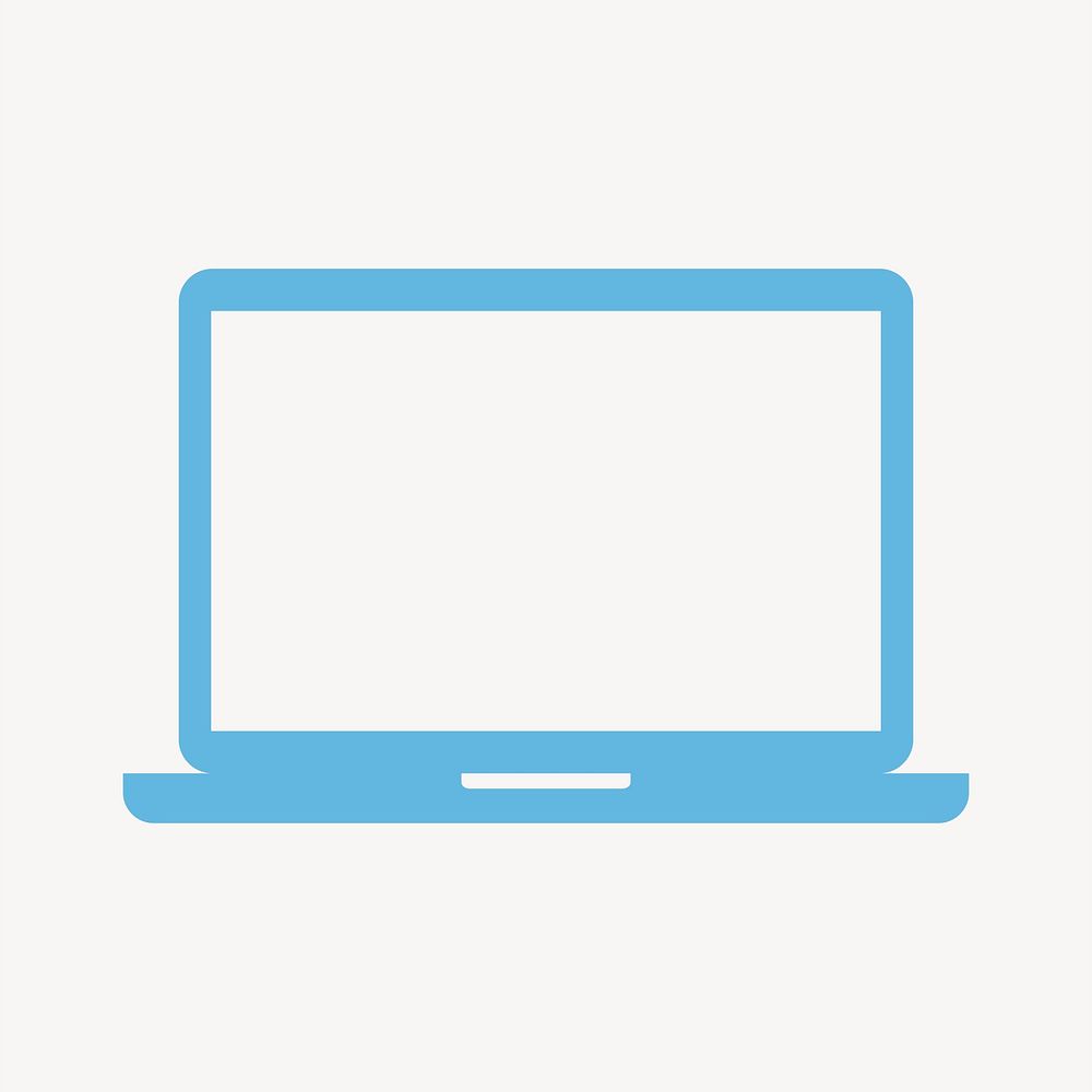 Laptop icon, line art graphic vector