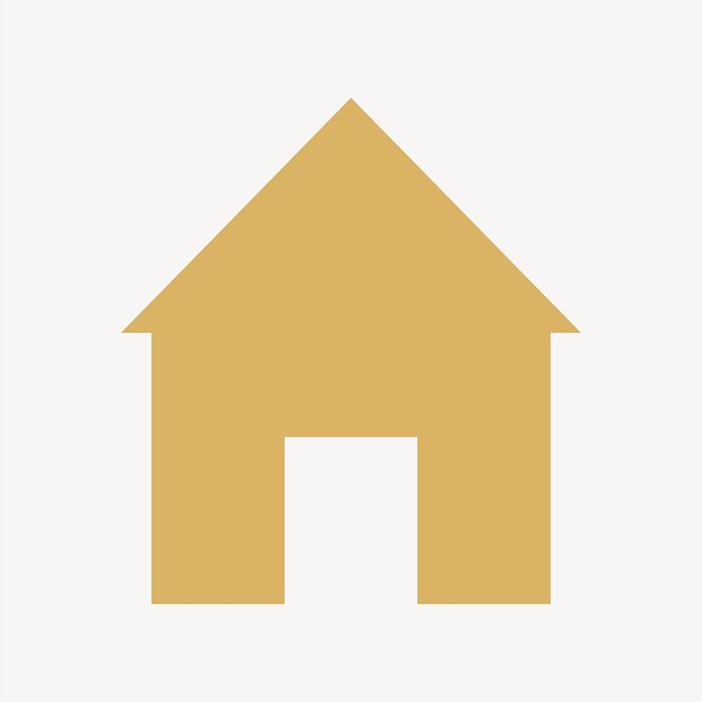 Home icon, gold flat graphic vector