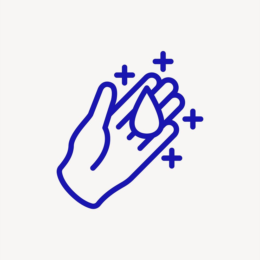 Hand sanitizing icon, healthcare graphic vector