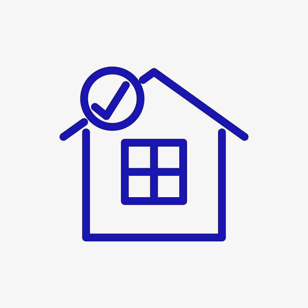 Home isolation icon, healthcare graphic vector