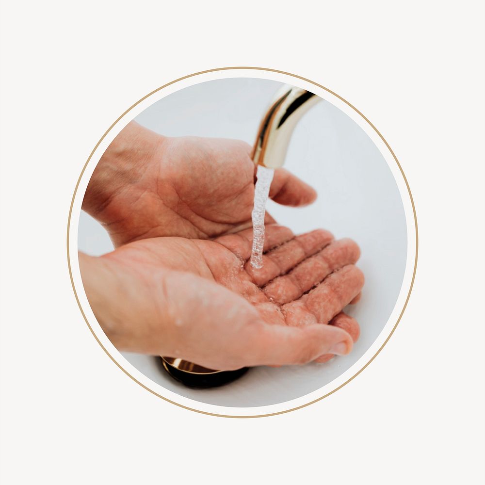Hand washing badge, Covid-19 prevention vector