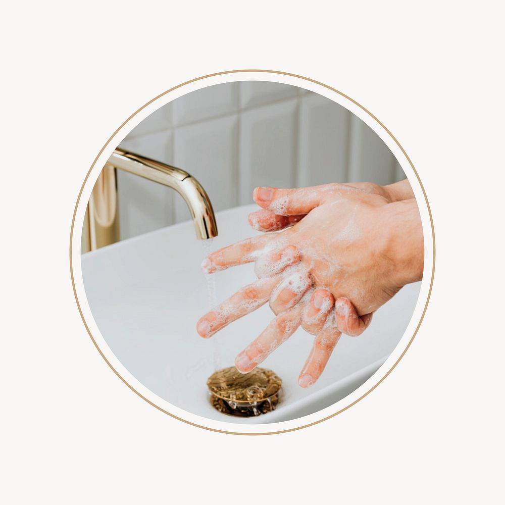 Hand washing badge, Covid-19 prevention vector