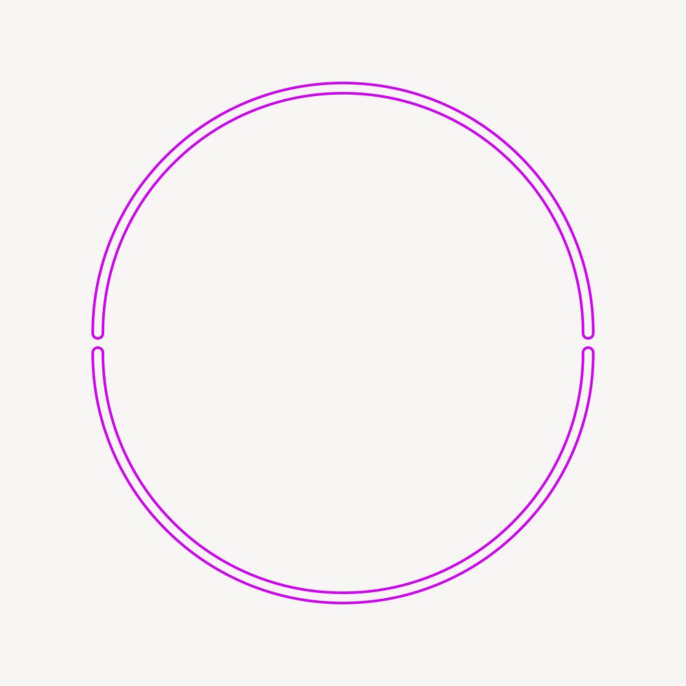 Neon pink round badge clipart vector