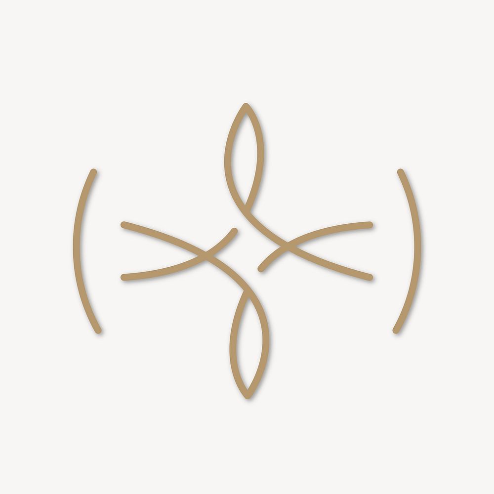 Abstract wellness logo element, brown design vector