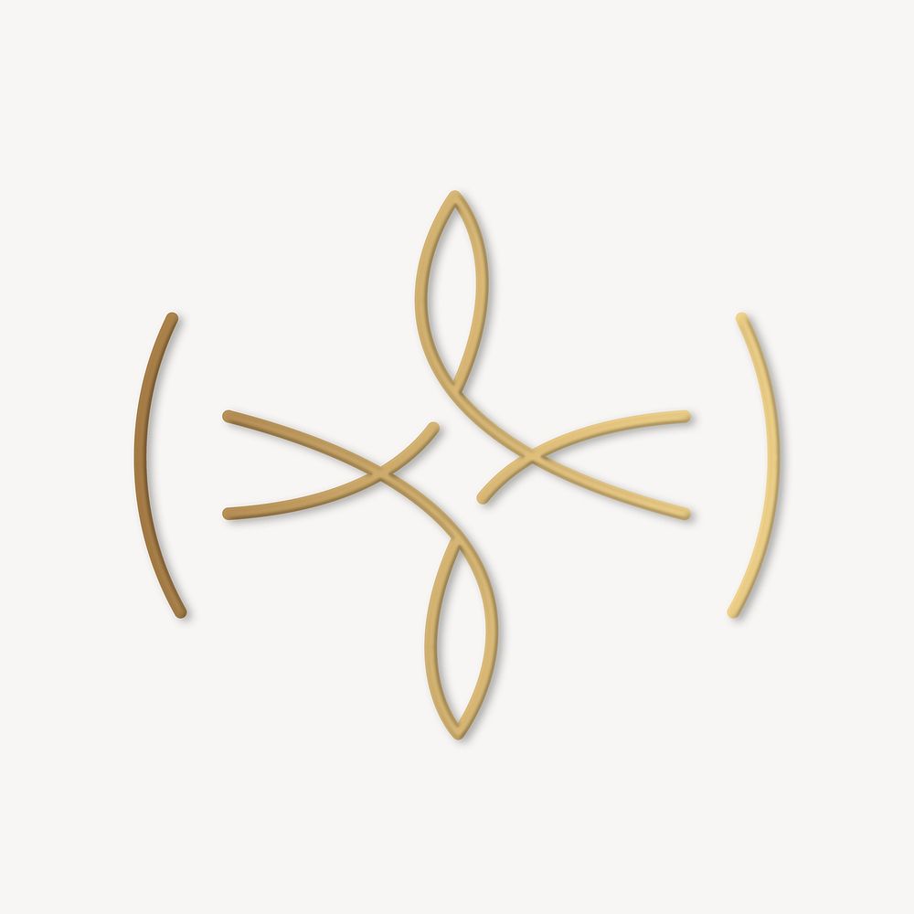 Abstract wellness logo element, brown gradient design