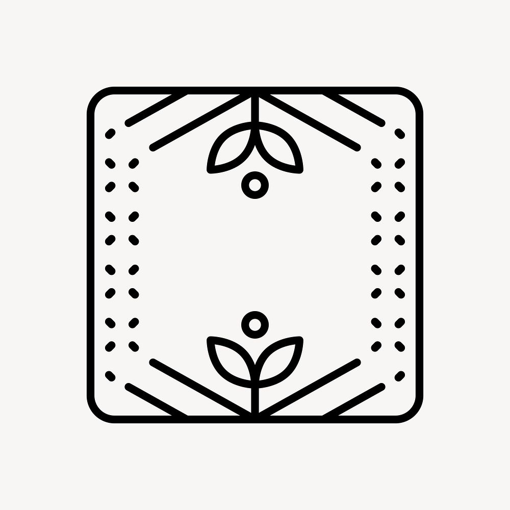 Flower square logo element vector