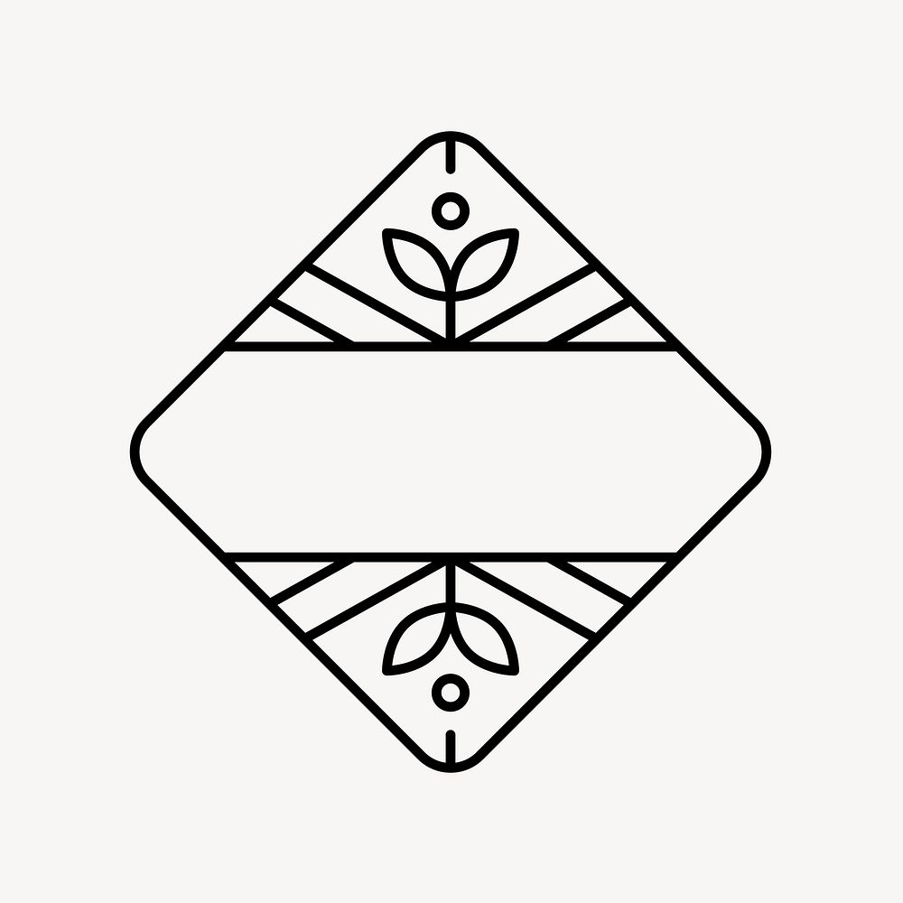 Botanical rhombus logo element vector