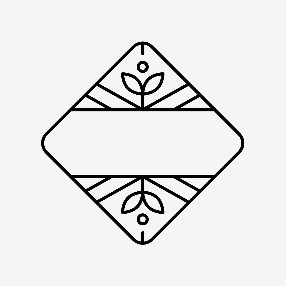 Botanical rhombus logo element psd