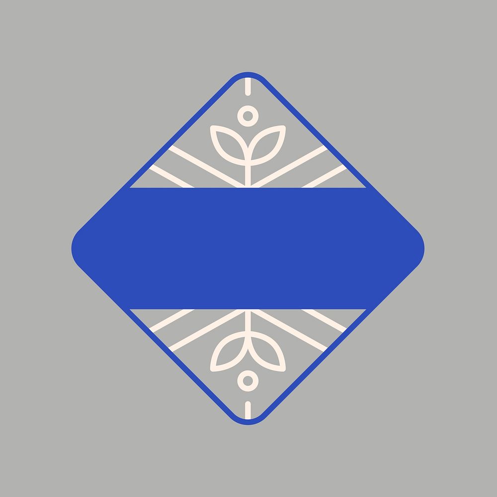 Botanical rhombus logo element design 