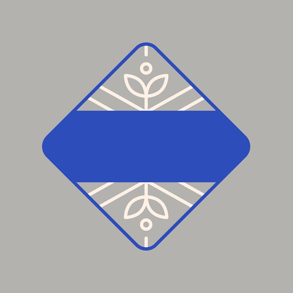 Leaf rhombus logo element psd
