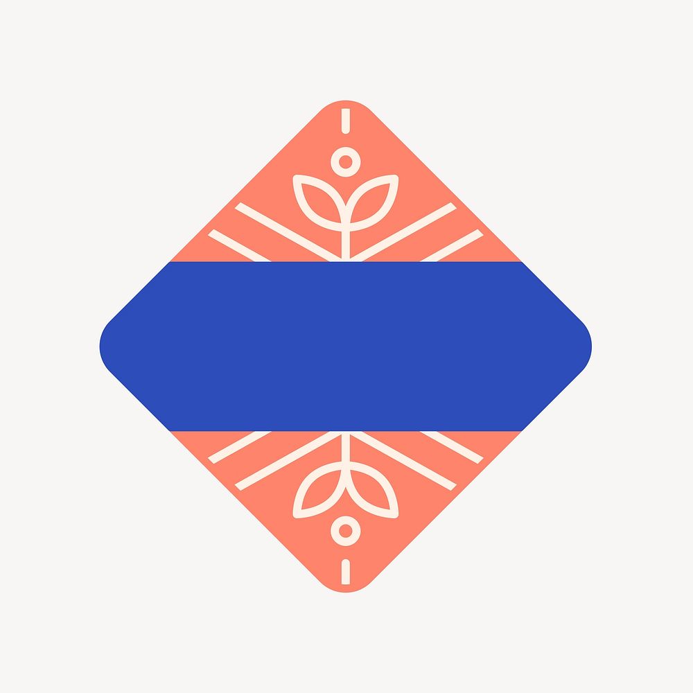 Leaf rhombus logo element design 