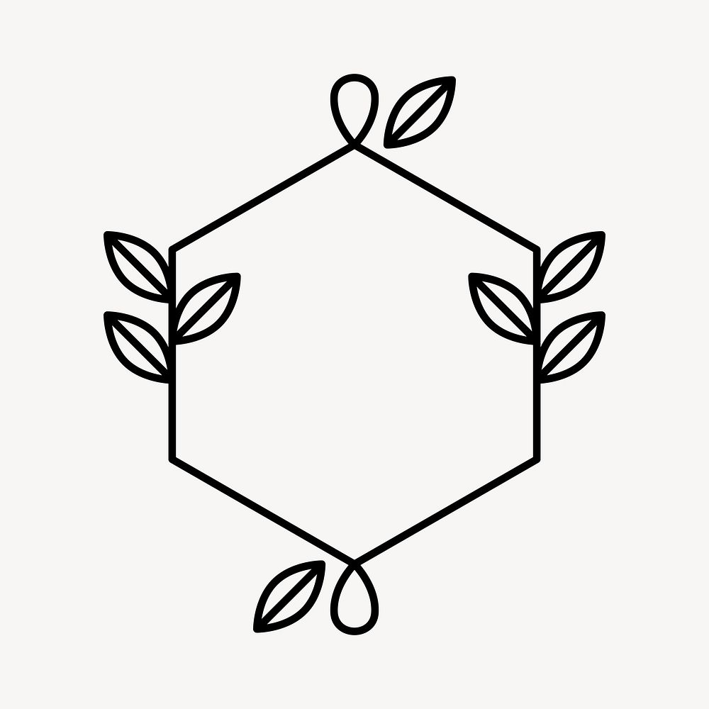 Leaf frame logo element vector