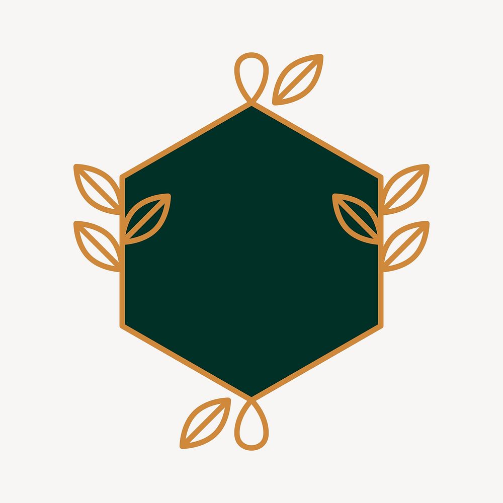 Leaf badge logo element vector