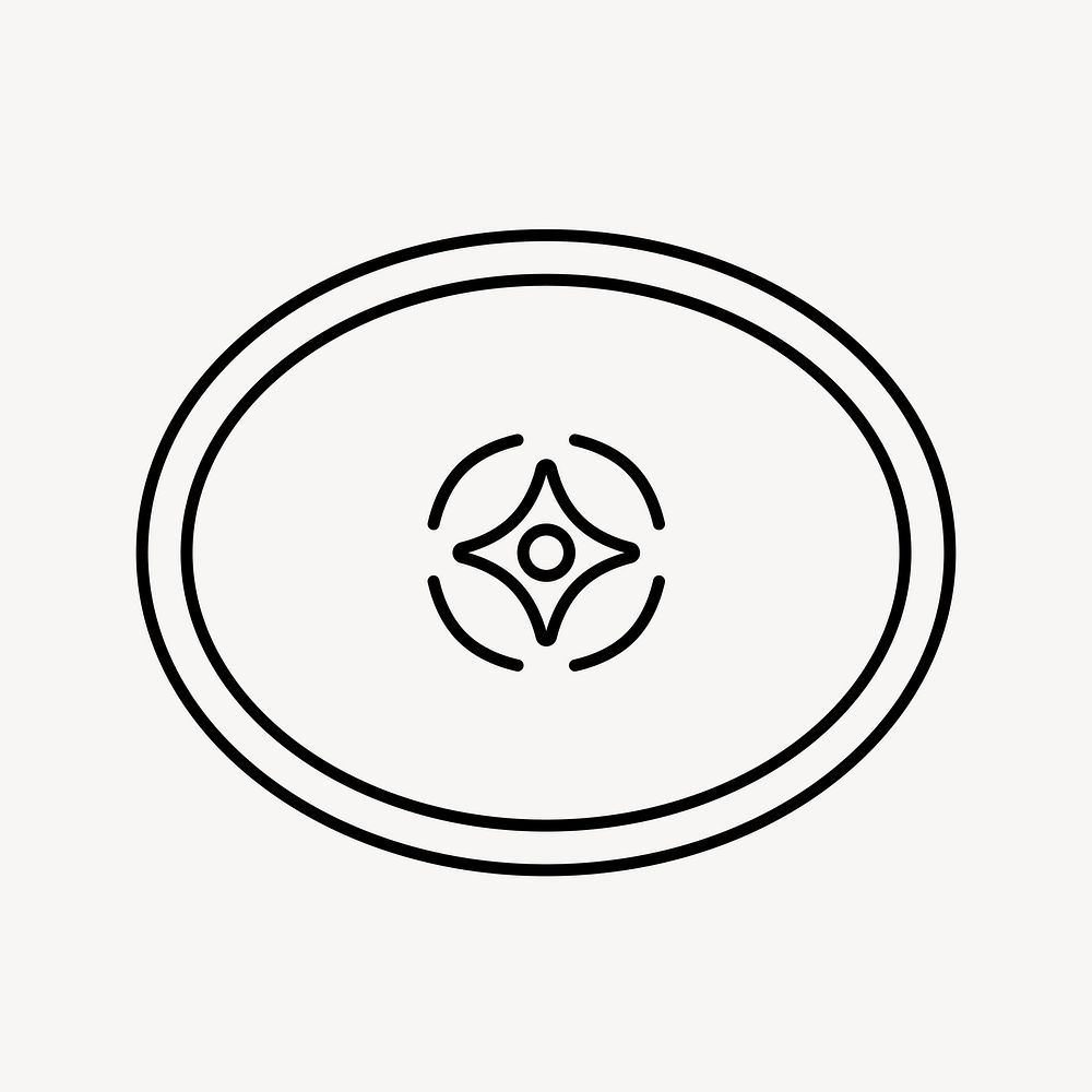 Flower oval logo element vector