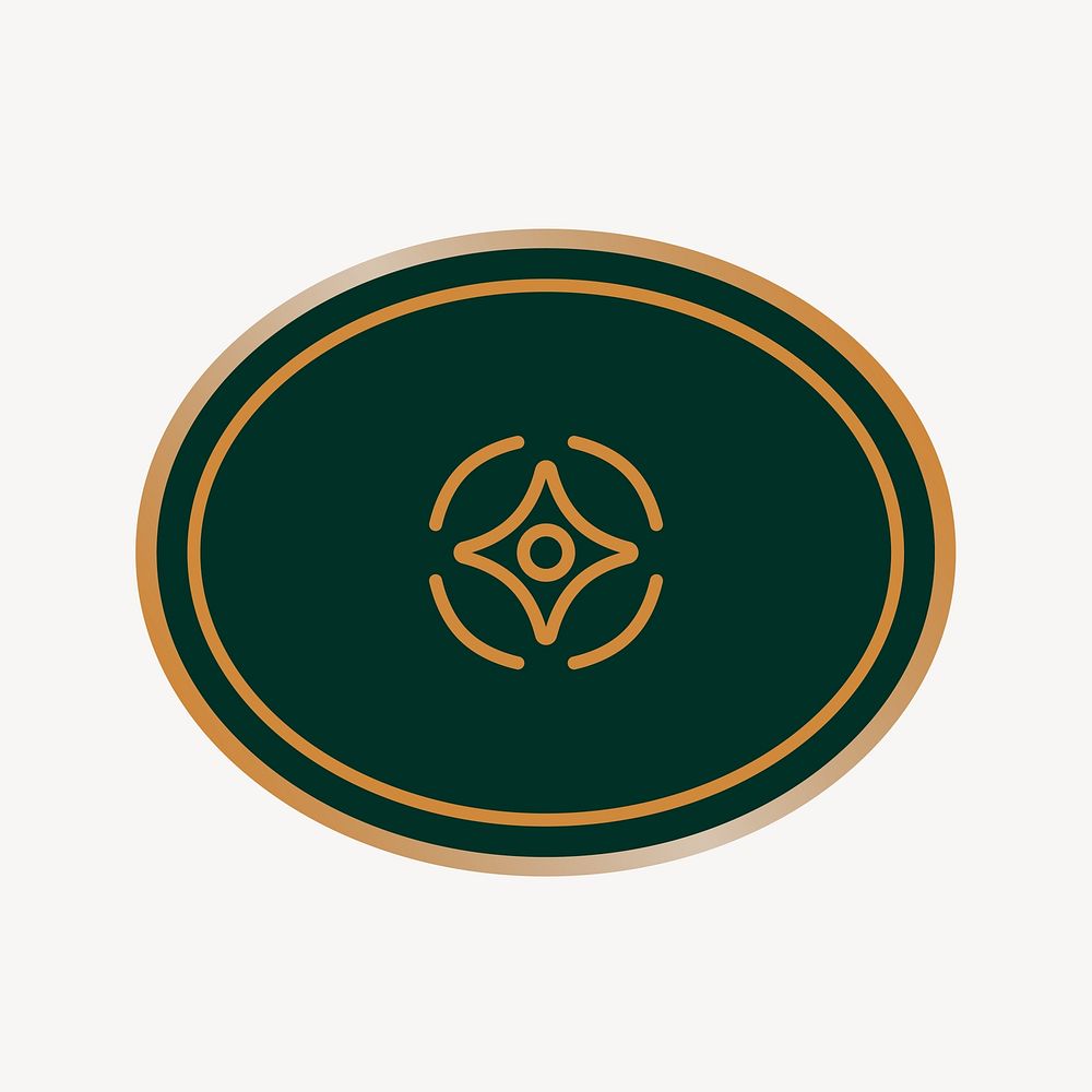 Oval floral logo element vector