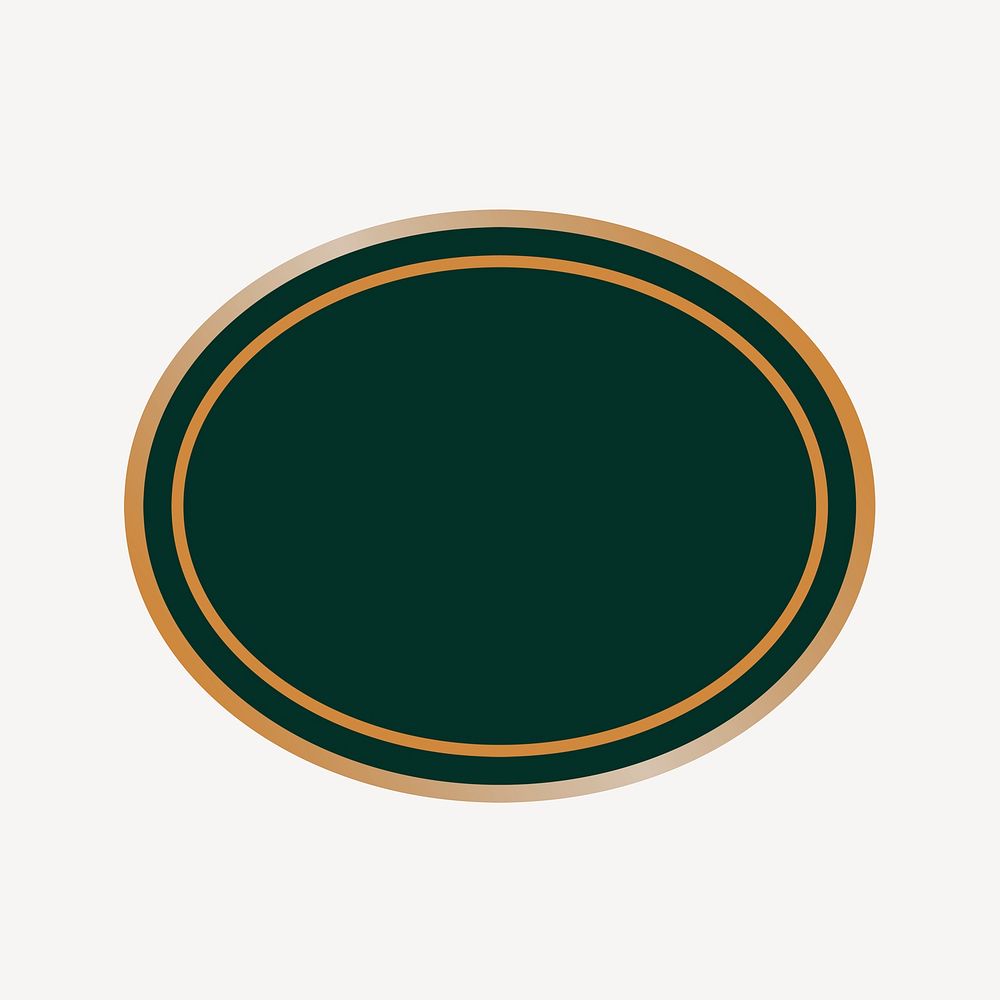 Green oval logo element psd