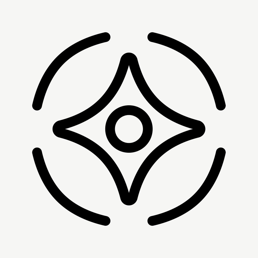 Abstract flower logo element psd