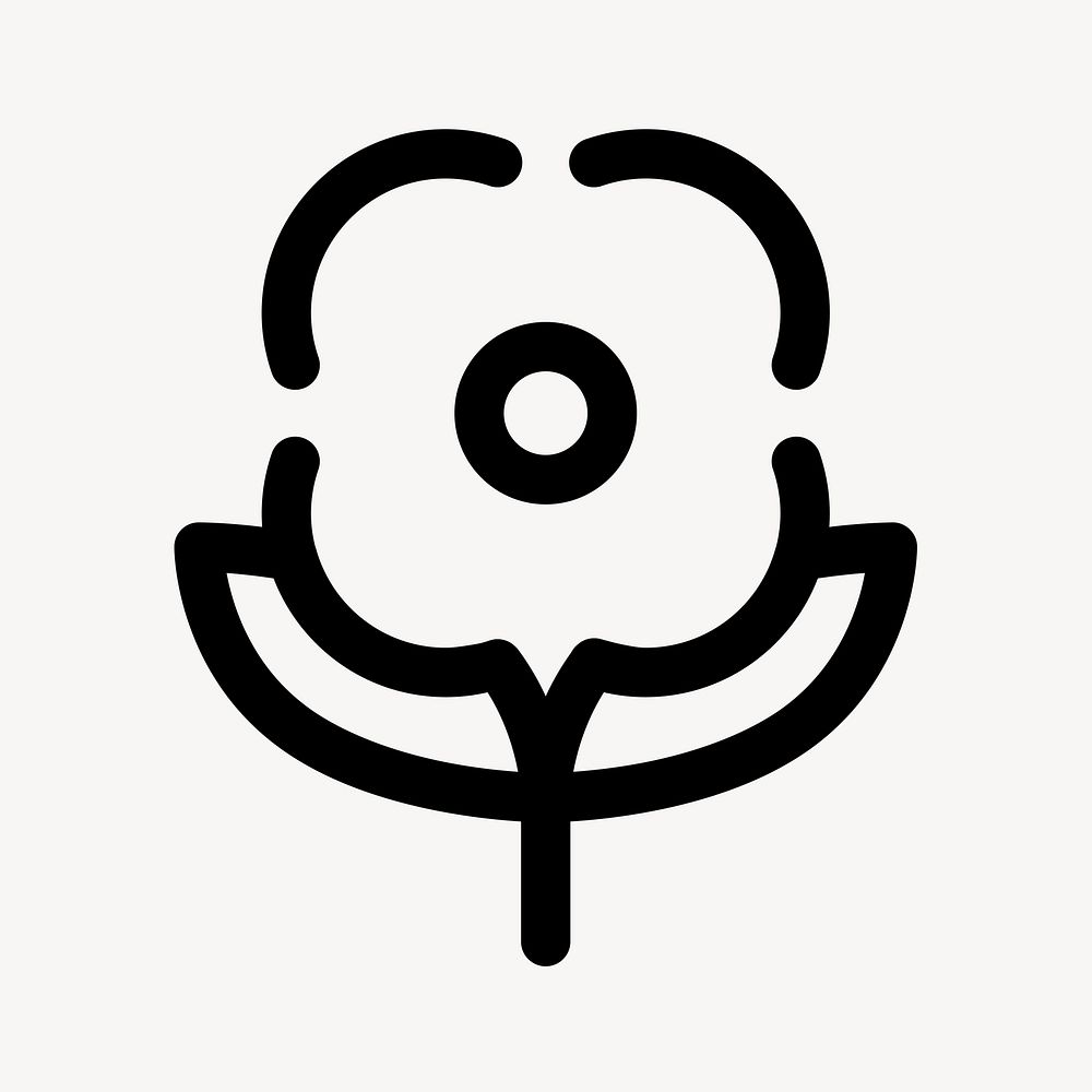 Cute flower logo element vector
