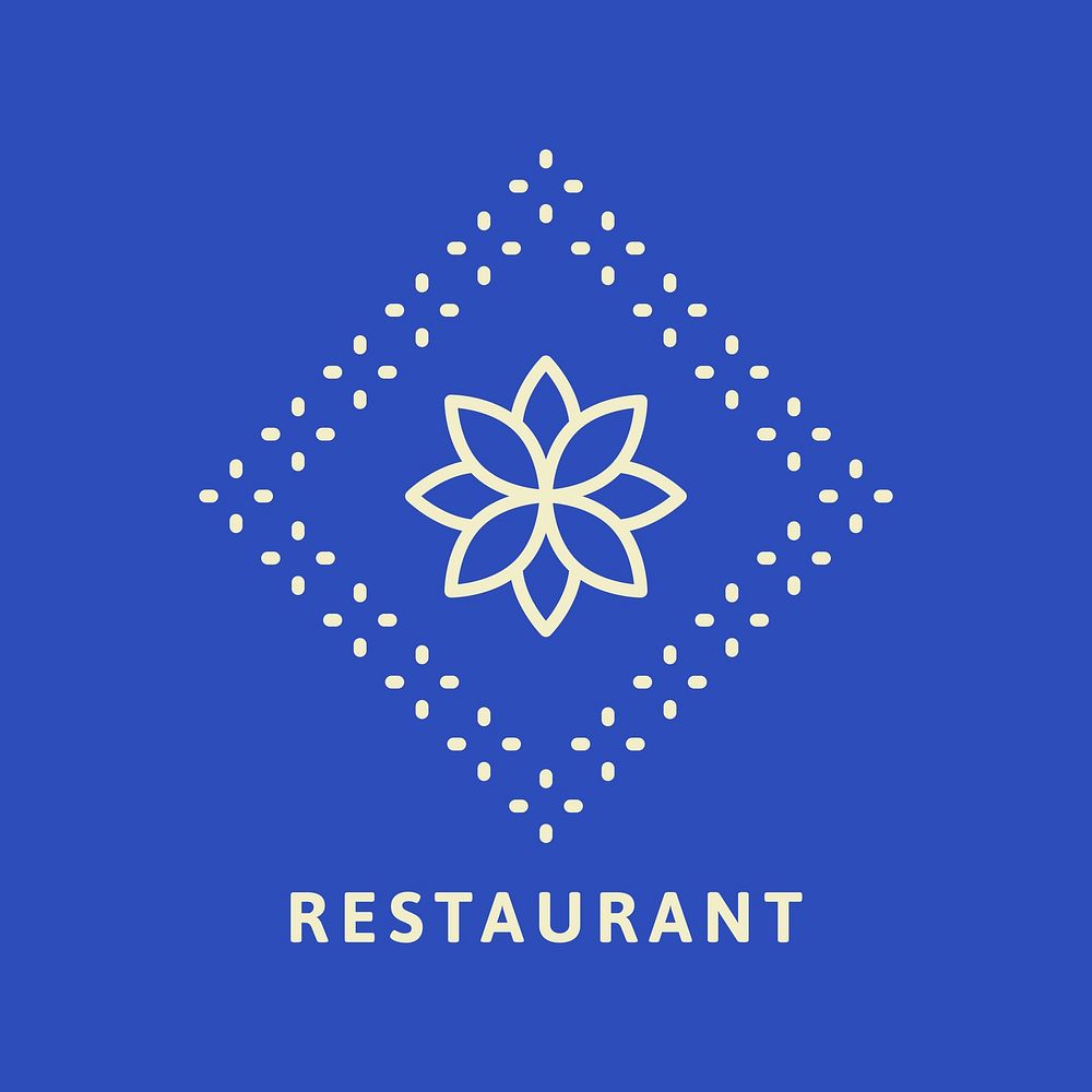 Restaurant logo, minimal botanical design vector