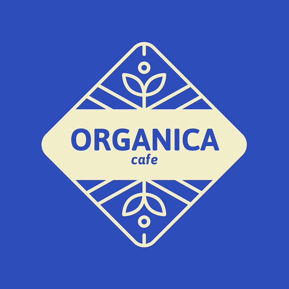 Organic cafe logo, minimal botanical design psd