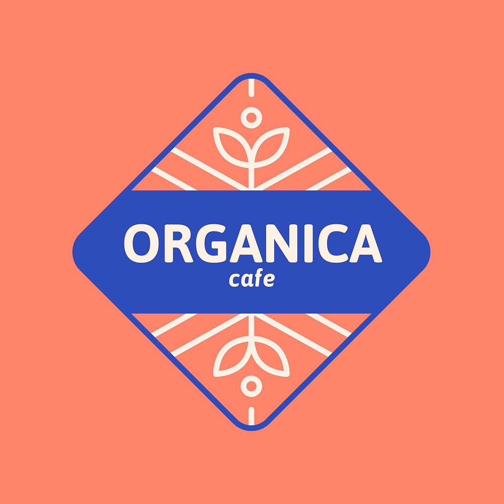 Coffee shop creative logo, botanical design psd