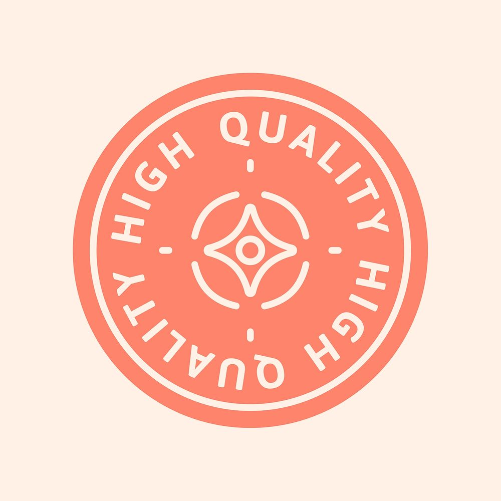 High quality badge logo, cute botanical design vector