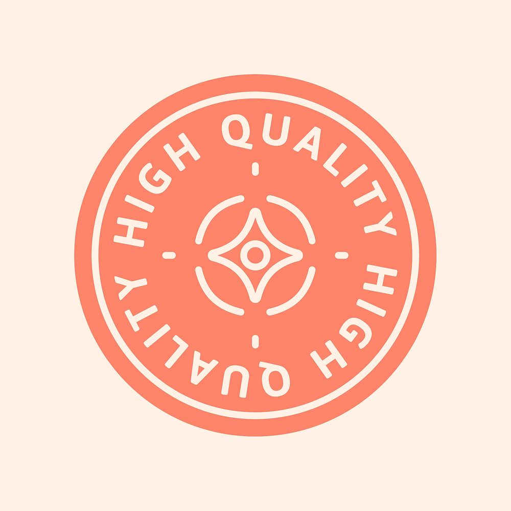 High quality badge logo, cute botanical design psd