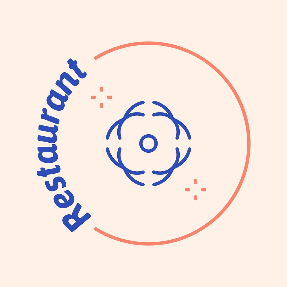 Creative restaurant  logo, cute botanical design vector