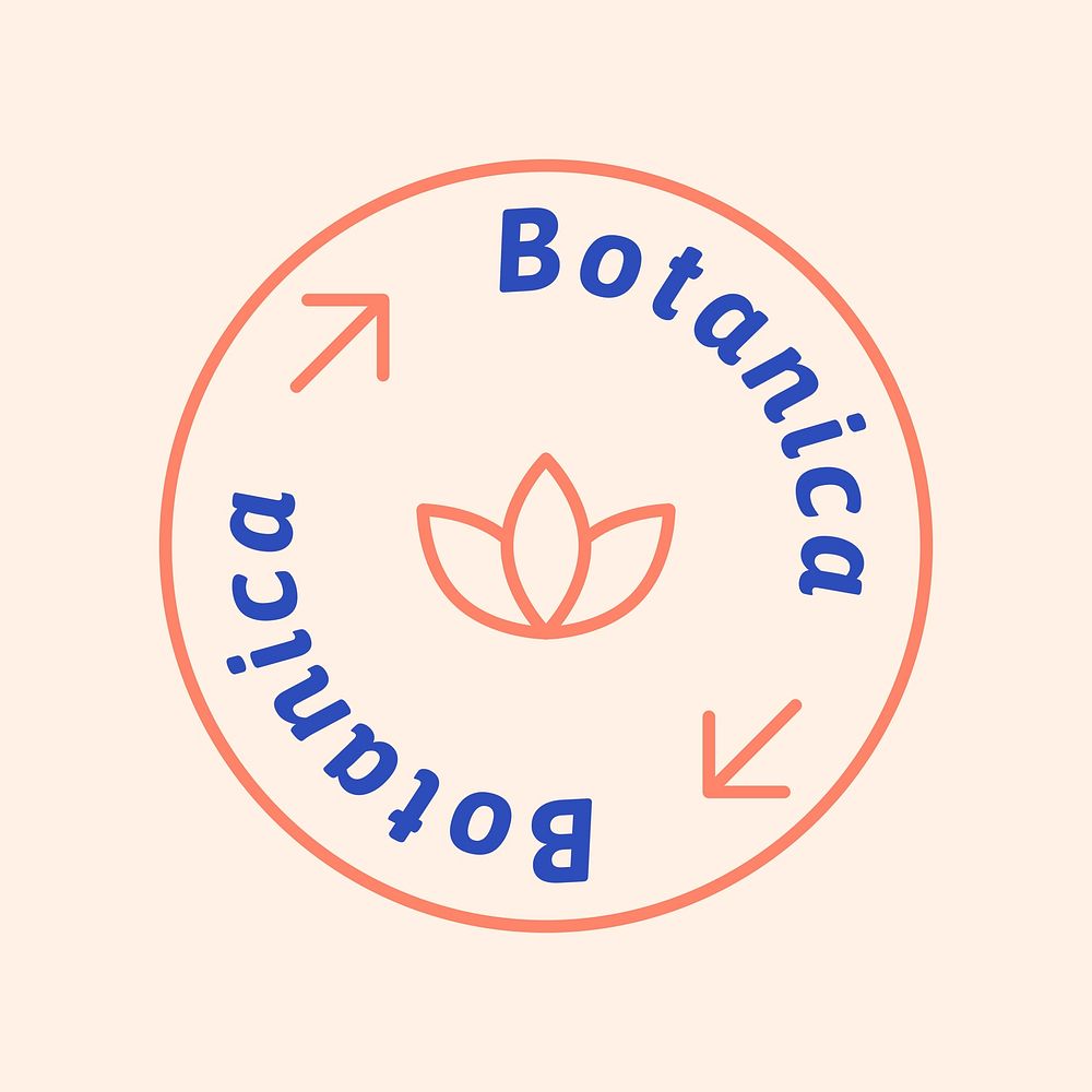 Flower shop logo, cute botanical design psd