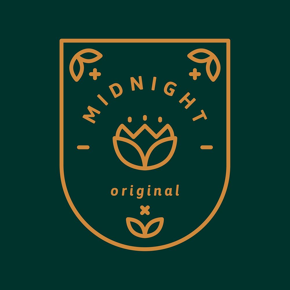 Cute business  logo, botanical gold and green design vector