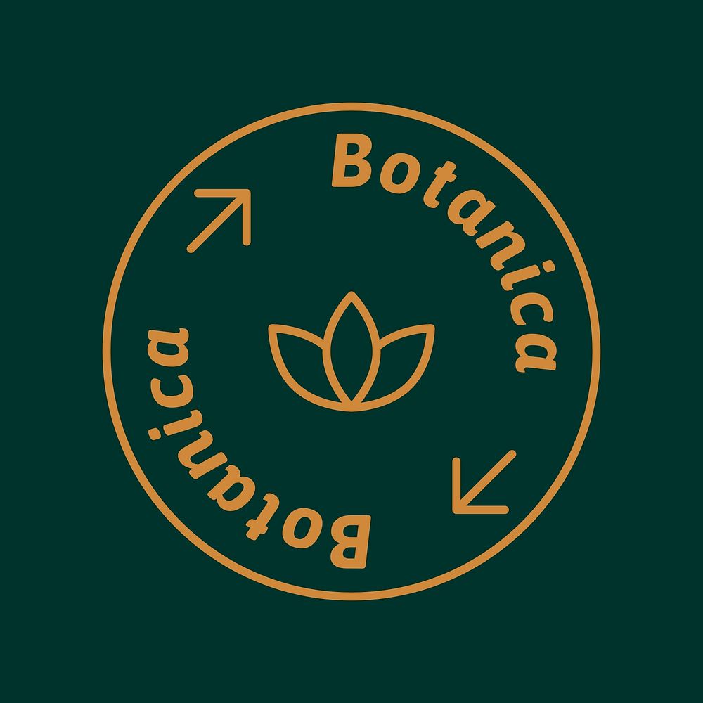 Organic restaurant  logo, botanical gold and green design vector